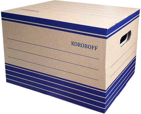 

Коробка архивная Koroboff 324х245х235 (бежевый/синяя печать)