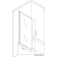 Стеклянная шторка для ванны Berges Wasserhaus River 062102 80х140