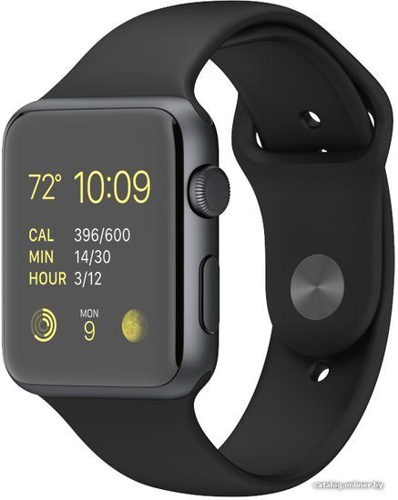 Apple Watch Sport 42mm Space Gray with Black Sport Band MJ3T2