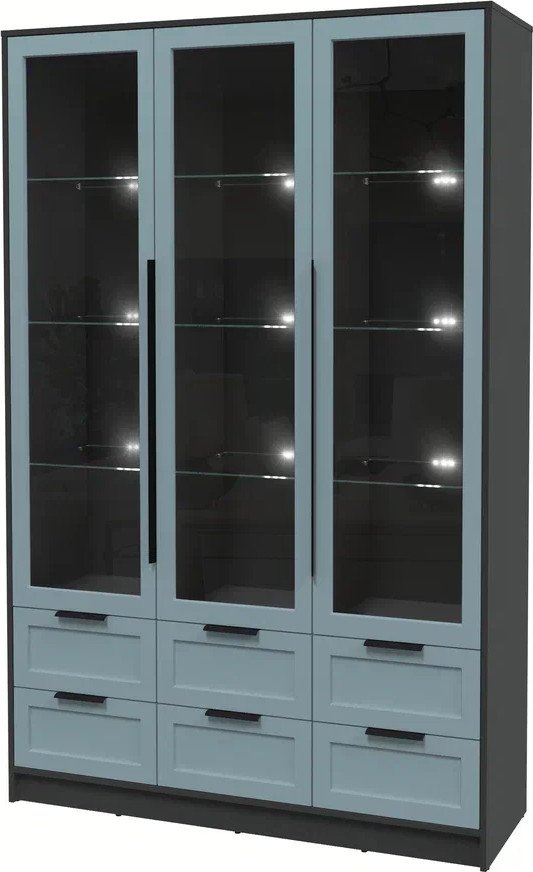 

Шкаф-витрина Интерлиния Концепт Тренд КТ-ШВ3 с подсветкой (антрацит/океан)