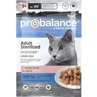 Консервированный корм для кошек Probalance Sterilized Корм д/стерил кошек и кастрир котов с креветкой 85 г