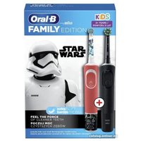 Комплект зубных щеток Oral-B Vitality Pro Cross Action + Vitality D100 Kids Star Wars (2 шт, черный/красный)