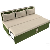 Диван Лига диванов Метро 105003 (микровельвет, бежевый/зеленый)