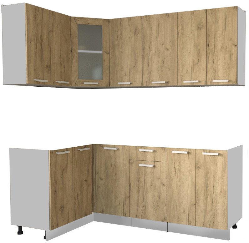 

Готовая кухня Интерлиния Мила 12x20 без столешницы (дуб золотой)
