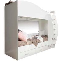 Двухъярусная кровать Doma Mamamia КР-05 80x200 с ящиками (белый)