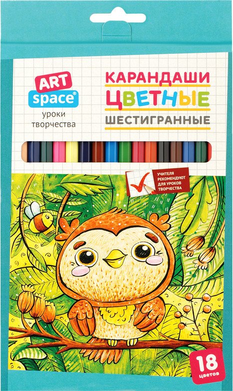 

Набор цветных карандашей ArtSpace Милые зверушки CP_41021 (18 цв)