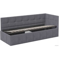 Кровать-тахта Трия Грей c мягкой обивкой с ПМ 80x200 (велюр Galaxy серый)