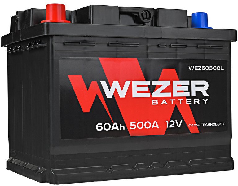 

Автомобильный аккумулятор Wezer WEZ60500L (60 А·ч)