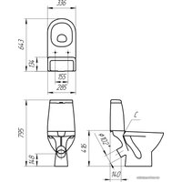 Унитаз напольный Cersanit Granta 031 KO-GRA031-3/6-DL-n-w