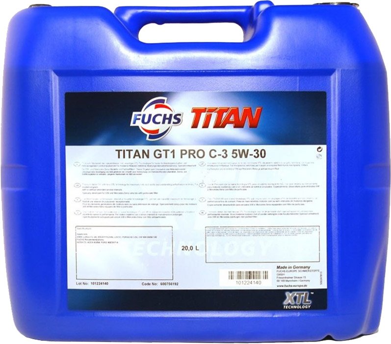 

Моторное масло Fuchs Titan GT1 Pro C-3 5W-30 20л