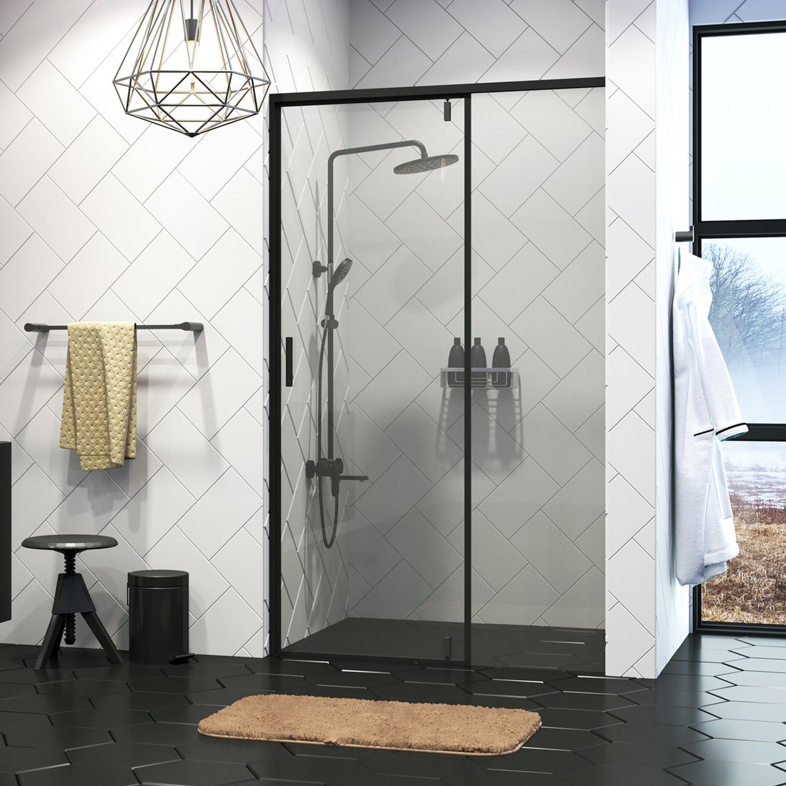 

Душевая дверь Wasserkraft Elbe 74P12