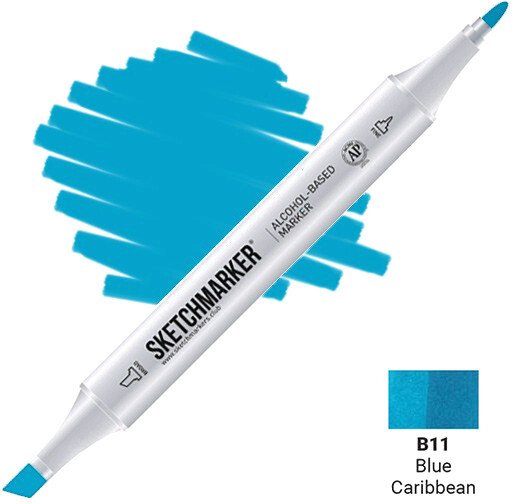 

Маркер художественный Sketchmarker Двусторонний В11 SM-B11 (синий карибский)