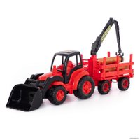 Трактор Полесье Чемпион трактор с ковшом + прицеп-лесовоз 0483