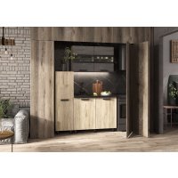 Готовая кухня Стендмебель Эдинбург 1.4 с пеналом (железный камень/дуб крафт серый)