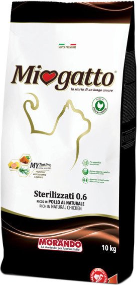 

Сухой корм для кошек Miogatto Sterilized 0.6 Chicken 10 кг