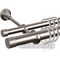 Карниз для штор АС ФОРОС Grace D25Г/16Г + заглушка Плоская (2м, сатин)