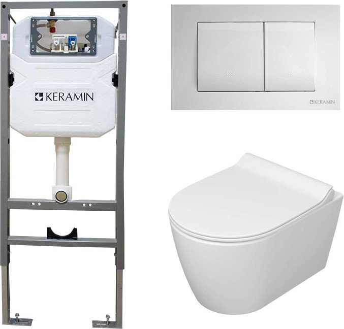 

Унитаз подвесной Керамин Трент R МЛ Slim Комфорт c кнопкой K5236-К-EEA1