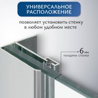 Душевая стенка Saniteco Walk-In SN-W6TC100 (100x200, прозрачное стекло, хромированный профиль)