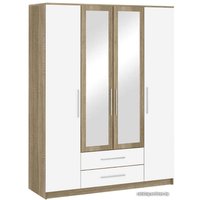 Шкаф распашной НК-Мебель Бланка 4-х дверный (дуб сонома/белый глянец)