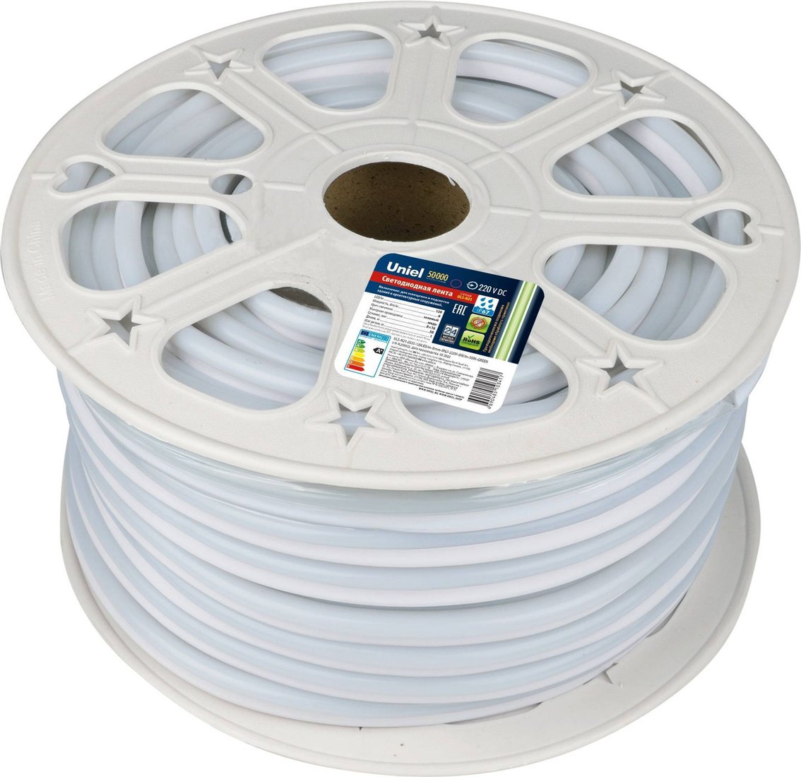 

Гибкий неон Uniel ULS-N21-2835-120LED/m-8mm-IP67-220V-8W/m-50M-GREEN