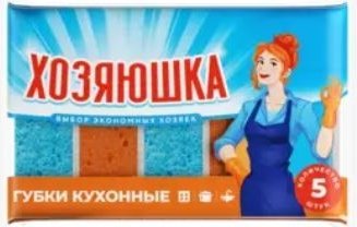 

Губка Хозяюшка 95х65х31 мм (5 шт)