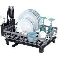 Сушилка для посуды Happy Home HH-047 (серый/черный)