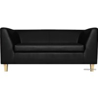 Софа Brioli Дедрик М двухместный (экокожа, L22 черный/светлые ножки)