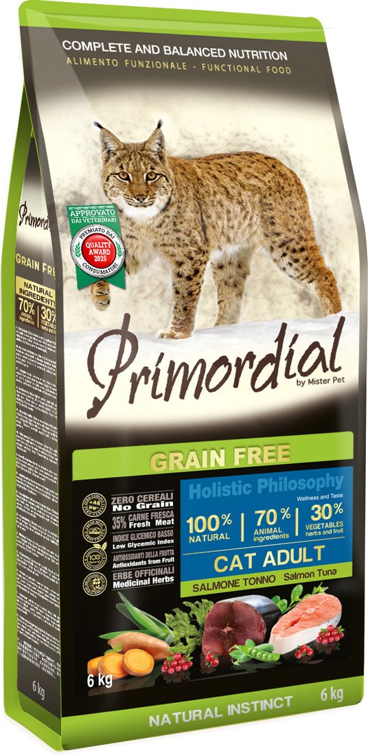 Сухой корм для кошек Primordial GF Adult Salmon & Tuna 6 кг
