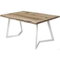 Кухонный стол Buro7 Уиллис 180 (с обзолом и сучками, дуб беленый/белый)