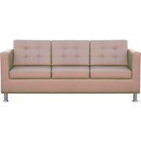 Диван Brioli Дилли клетка трехместный (экокожа, L7 бежевый)