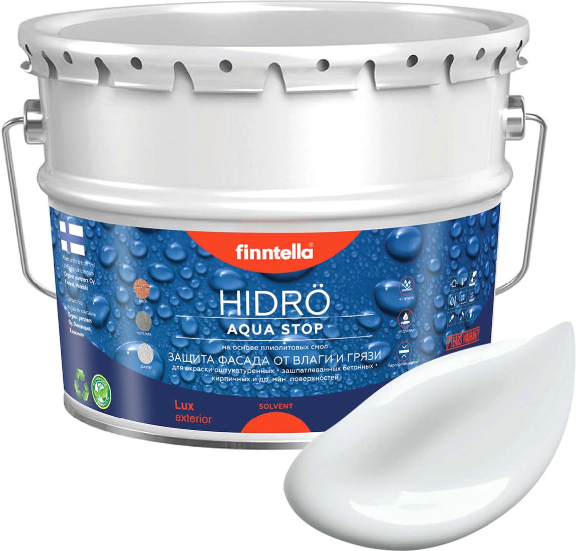 

Краска Finntella Hidro Platinum F-14-1-9-FL064 9 л (бело-серый)