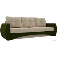 Диван Лига диванов Сатурн 101024 (микровельвет, бежевый/зеленый)