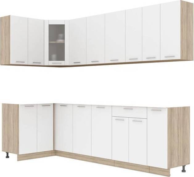 

Готовая кухня Интерлиния Мила 12x27 без столешницы (белый платинум)