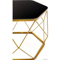 Журнальный столик RasGar Арена (золотой/стекло черное)
