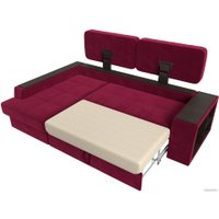 Угловой диван Лига диванов Брюссель левый 110658L (микровельвет бордовый)