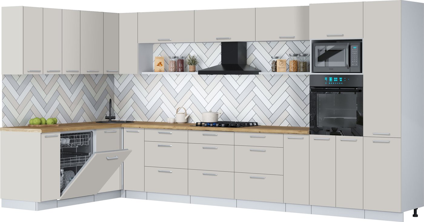 

Готовая кухня Интерлиния Мила Gloss 1.896х3.98 (кашемир/кашемир/дуб бунратти)