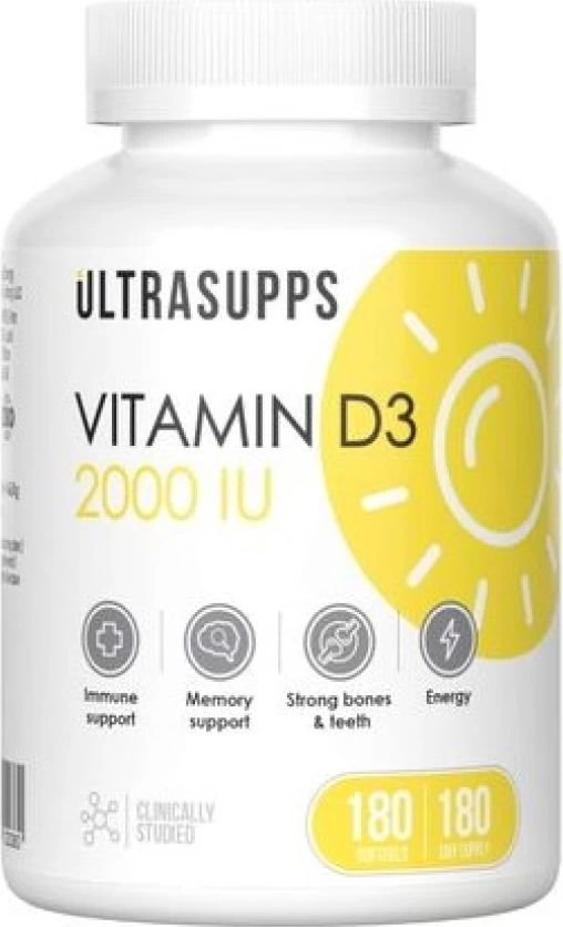 

Витамины, минералы ULtraSupps Vitamin Д3 2000 МЕ (180 капсул)