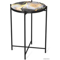 Журнальный столик Sheffilton SHT-CT8-3 (черный алмаз/черный муар)