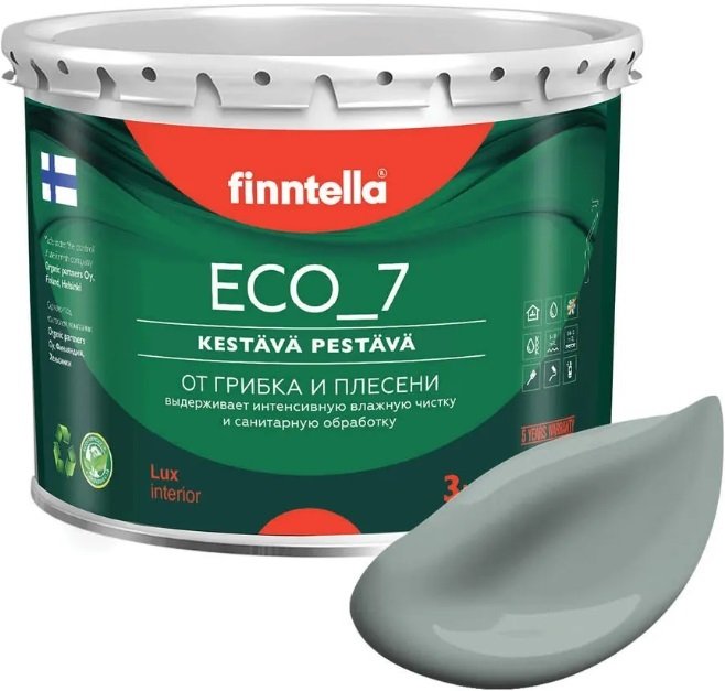 

Краска Finntella Eco 7 Kevyt Sammal F-09-2-3-FL052 2.7 л (серо-зеленый)