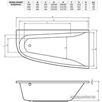 Ванна Vayer Boomerang 170x90