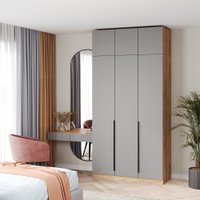 Шкаф распашной Soma Lord Black 3-х створчатый 120x240 (дуб крафт золотой/серый)