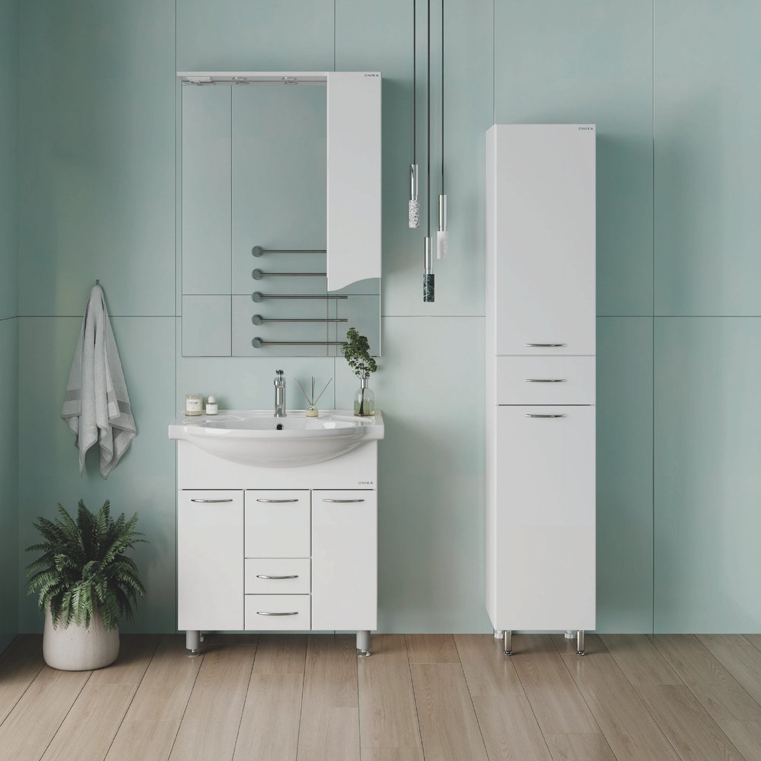 Onika Шкаф-пенал для ванной Модерн 36.17 L с корзиной 403602
