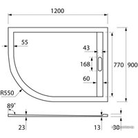 Душевой поддон Cezares Tray-AS-RH-120/90-550-30-W-R 120x90