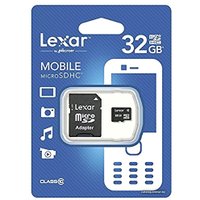 Карта памяти Lexar microSDHC (Class 10) 32GB + адаптер [LSDMI32GABEUC10A]