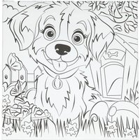 Набор для рисования MultiArt Холст для росписи Щенок во дворе CANV15X15-118891