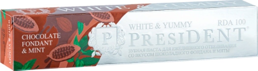 

Зубная паста PresiDent White & Yummy Шоколадный фондан с мятой 75 г
