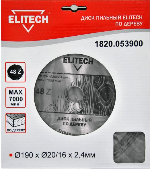 

Пильный диск ELITECH 1820.053900