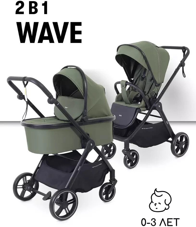 

Универсальная коляска Rant Basic Wave RA162 (2 в 1, green)