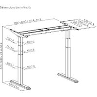 Стол для работы стоя ErgoSmart Wooden Ergo Desk Prime 1300х750х27 мм (прямой край, дуб мореный/черный) в Могилеве