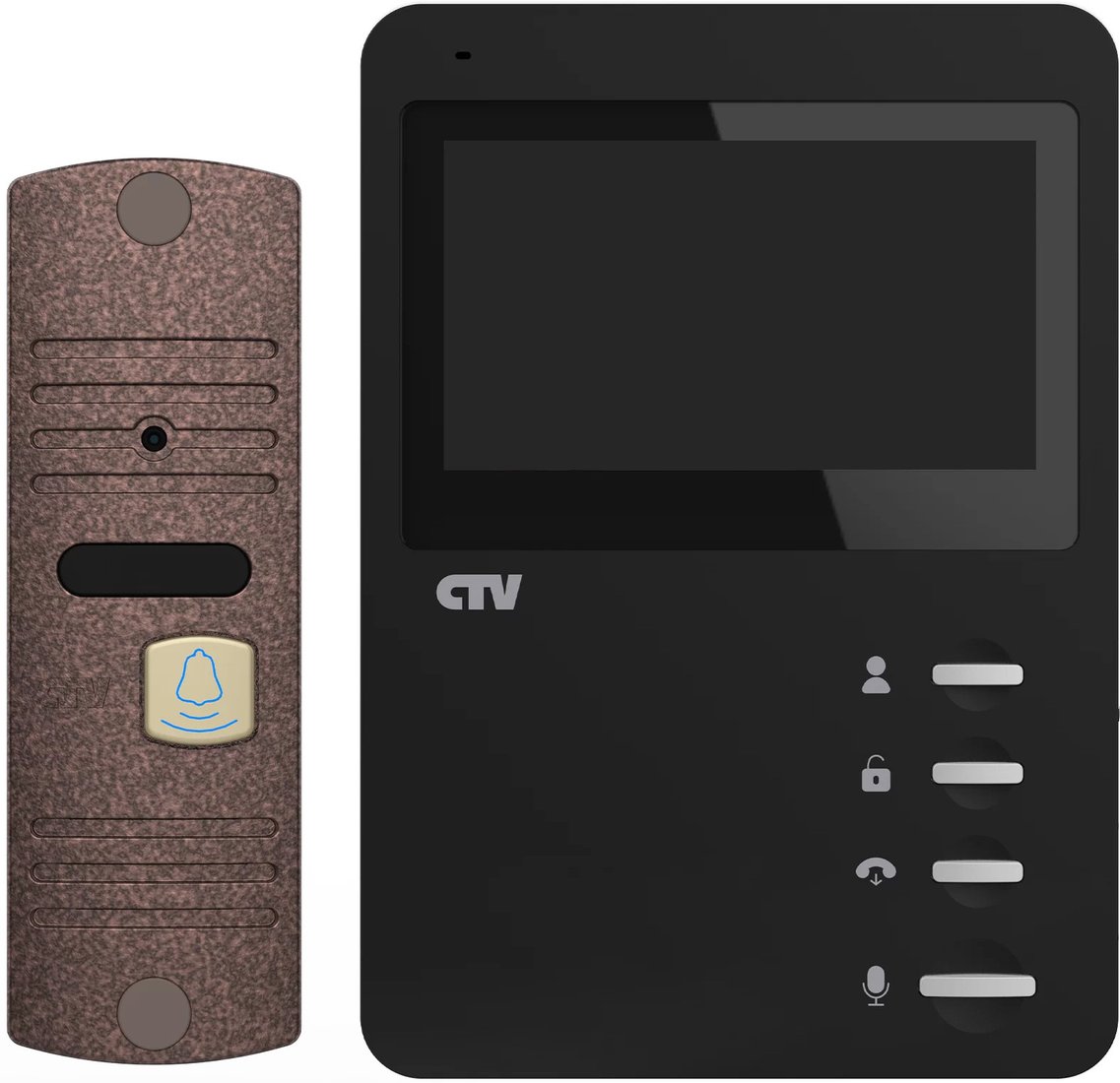 Комплект видеодомофона CTV CTV-DP1400N (черный/бронза)